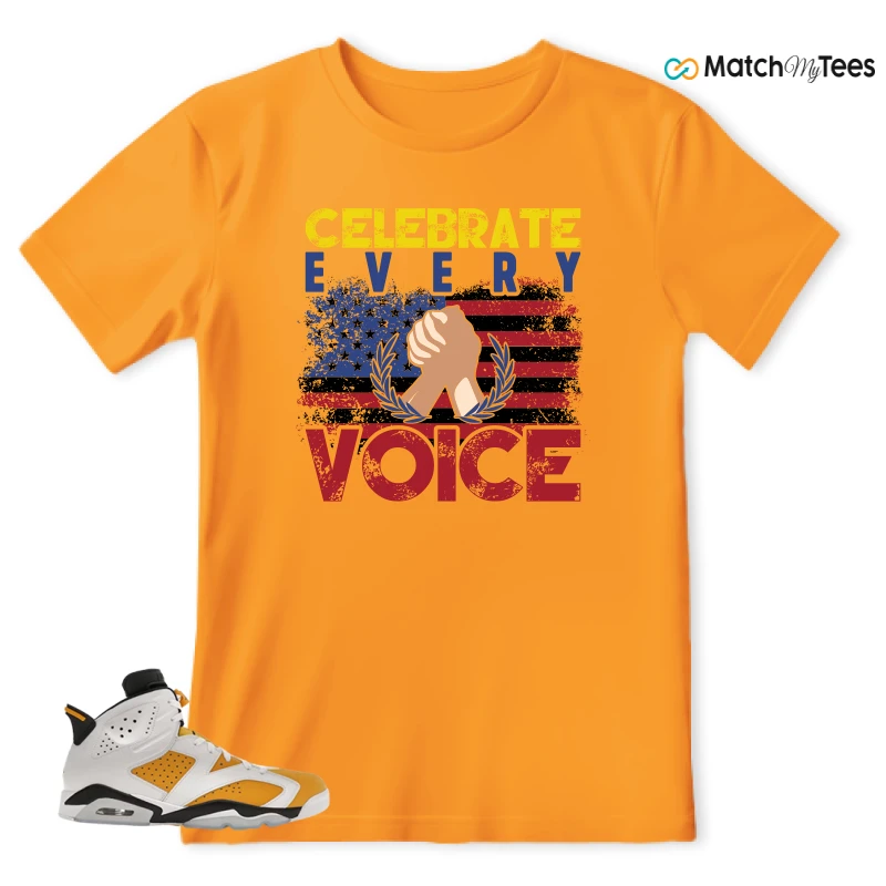 NIKE AIR JORDAN 6 YELLOW OCHRE SNEAKER Matching Tees t-shirt