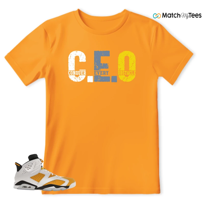 NIKE AIR JORDAN 6 YELLOW OCHRE SNEAKER Matching Tees t-shirt