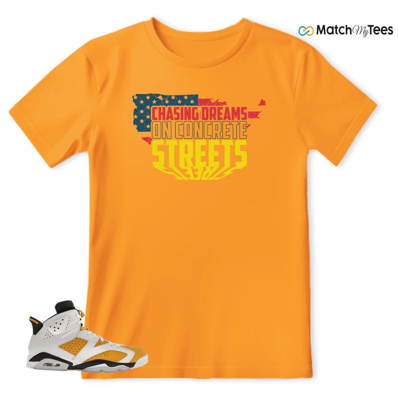 NIKE AIR JORDAN 6 YELLOW OCHRE SNEAKER Matching Tees t-shirt