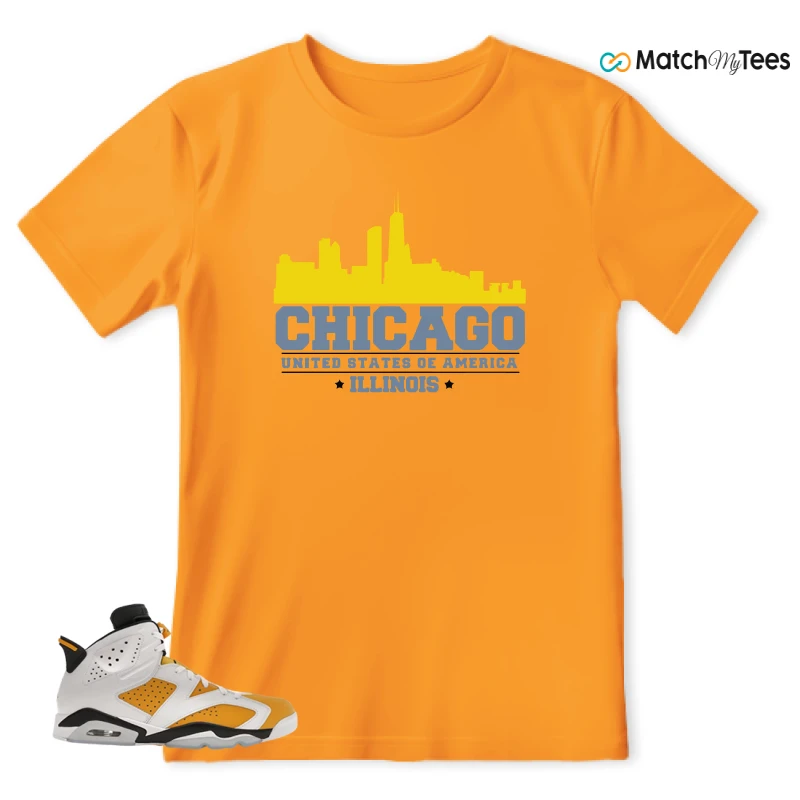 NIKE AIR JORDAN 6 YELLOW OCHRE SNEAKER Matching Tees t-shirt