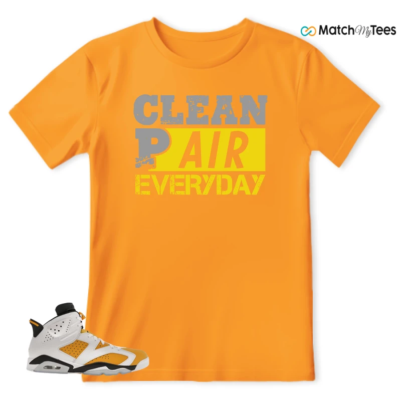 NIKE AIR JORDAN 6 YELLOW OCHRE SNEAKER Matching Tees t-shirt