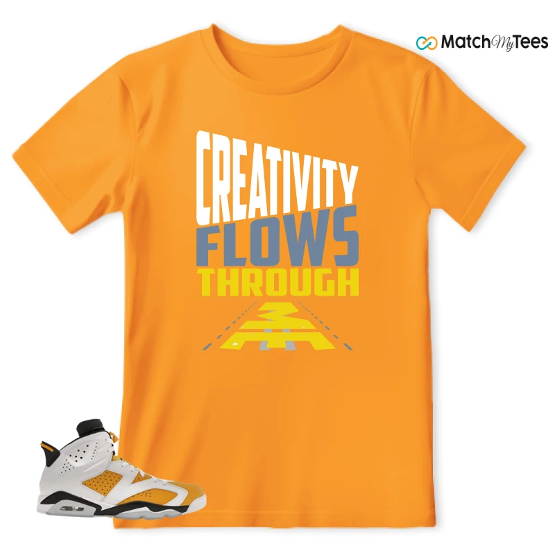 NIKE AIR JORDAN 6 YELLOW OCHRE SNEAKER Matching Tees t-shirt