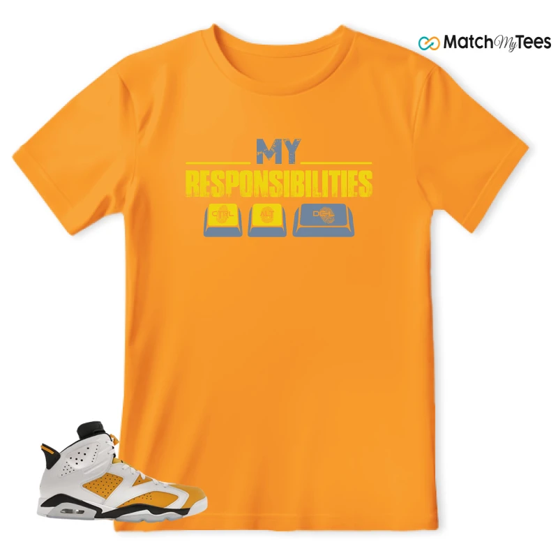 NIKE AIR JORDAN 6 YELLOW OCHRE SNEAKER Matching Tees t-shirt