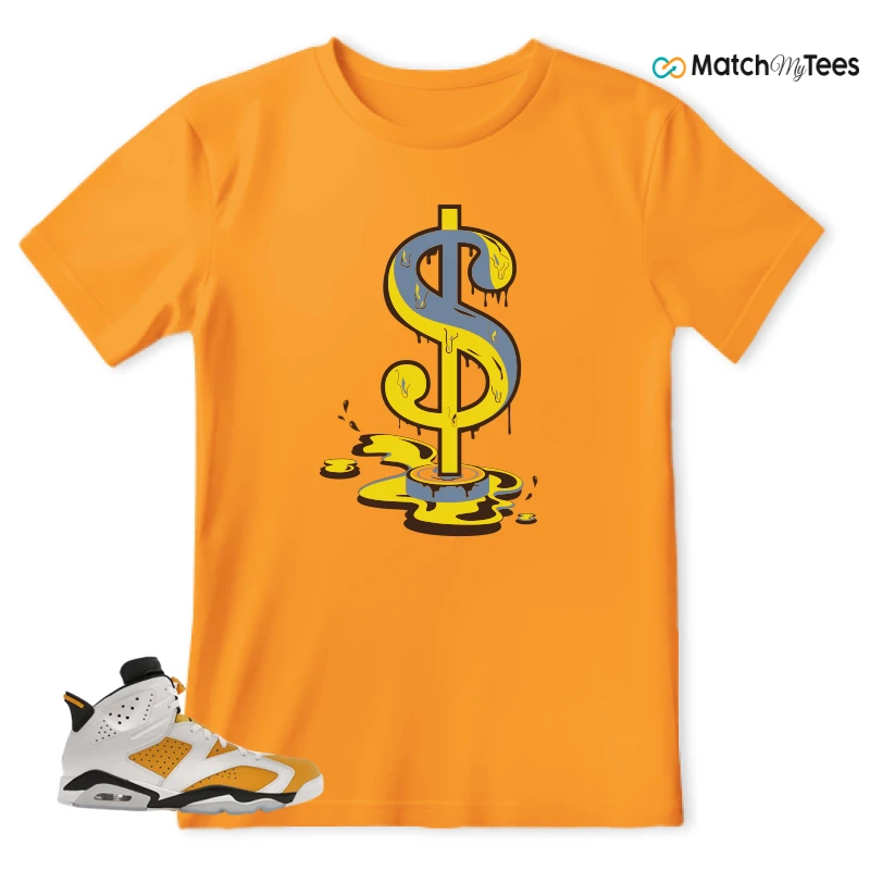 NIKE AIR JORDAN 6 YELLOW OCHRE SNEAKER Matching Tees t-shirt