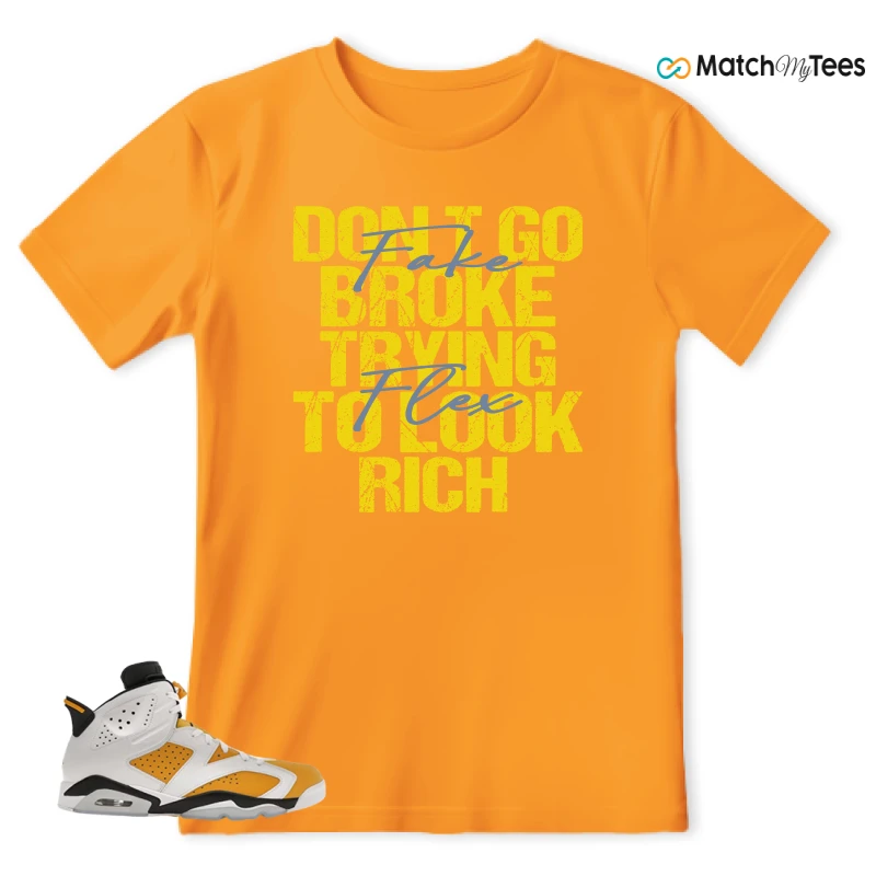 NIKE AIR JORDAN 6 YELLOW OCHRE SNEAKER Matching Tees t-shirt