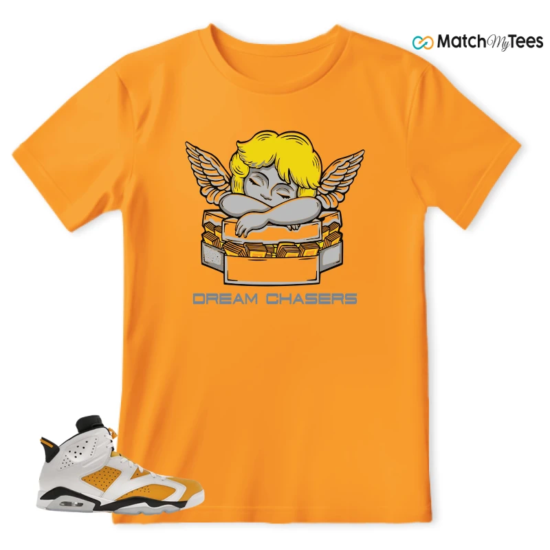 NIKE AIR JORDAN 6 YELLOW OCHRE SNEAKER Matching Tees t-shirt