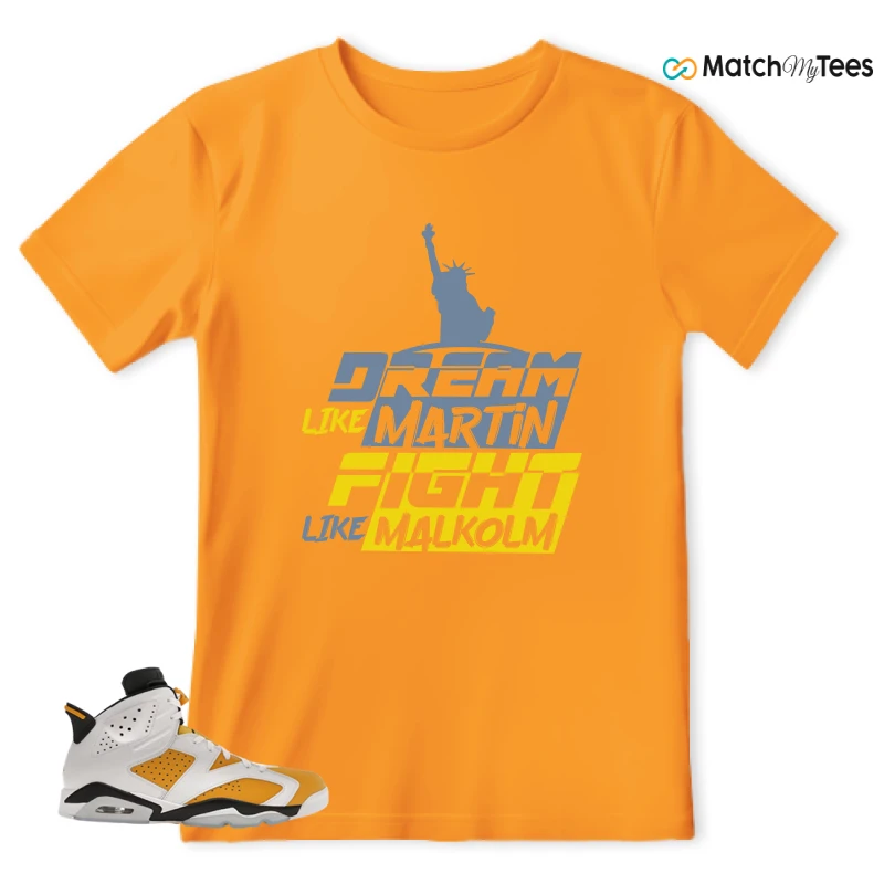 NIKE AIR JORDAN 6 YELLOW OCHRE SNEAKER Matching Tees t-shirt