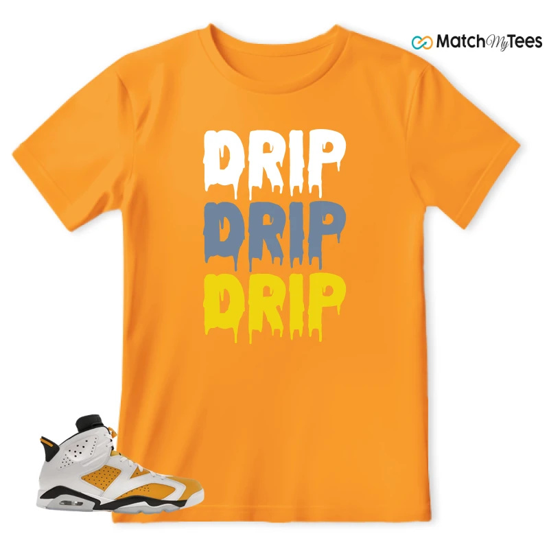NIKE AIR JORDAN 6 YELLOW OCHRE SNEAKER Matching Tees t-shirt