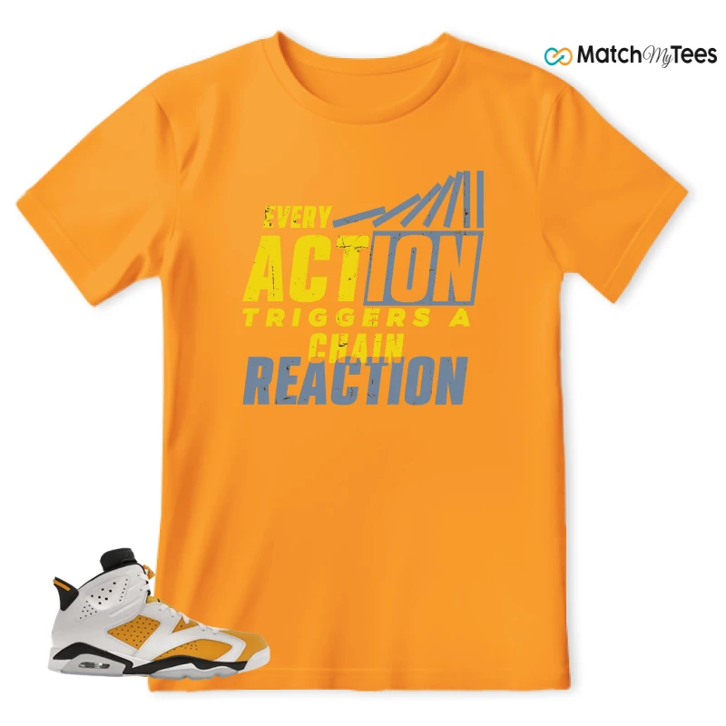 NIKE AIR JORDAN 6 YELLOW OCHRE SNEAKER Matching Tees t-shirt