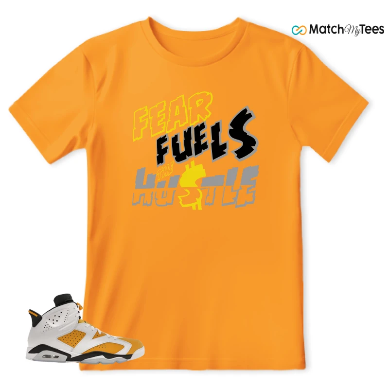 NIKE AIR JORDAN 6 YELLOW OCHRE SNEAKER Matching Tees t-shirt