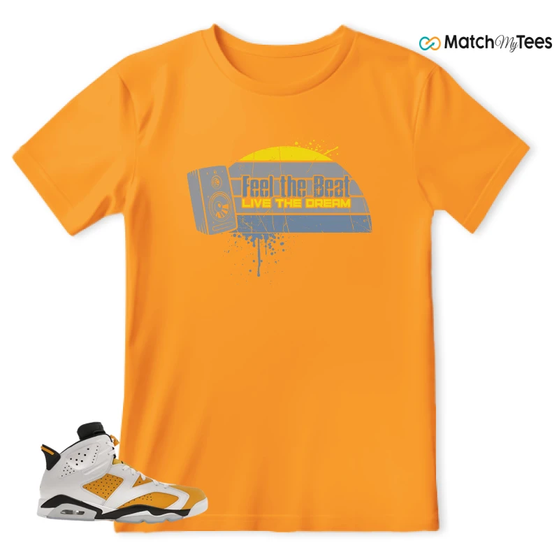 NIKE AIR JORDAN 6 YELLOW OCHRE SNEAKER Matching Tees t-shirt