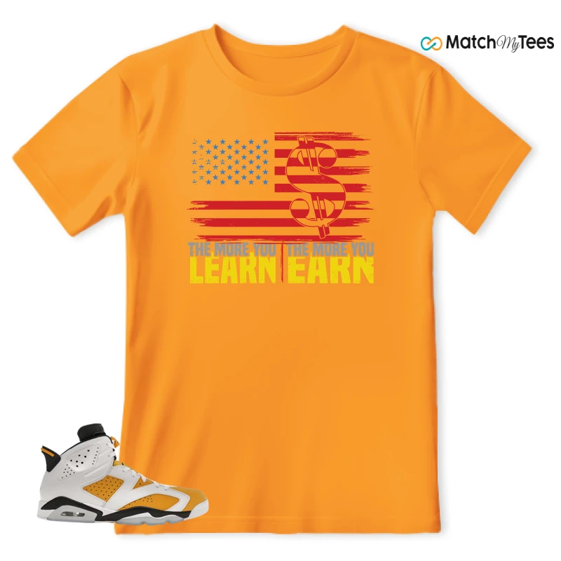 NIKE AIR JORDAN 6 YELLOW OCHRE SNEAKER Matching Tees t-shirt