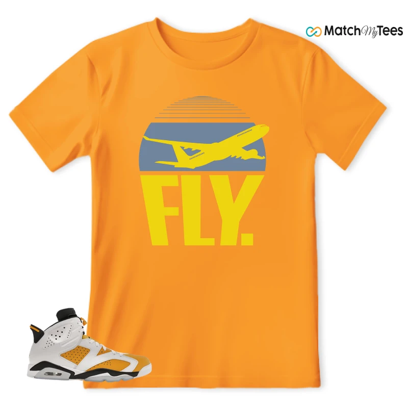NIKE AIR JORDAN 6 YELLOW OCHRE SNEAKER Matching Tees t-shirt
