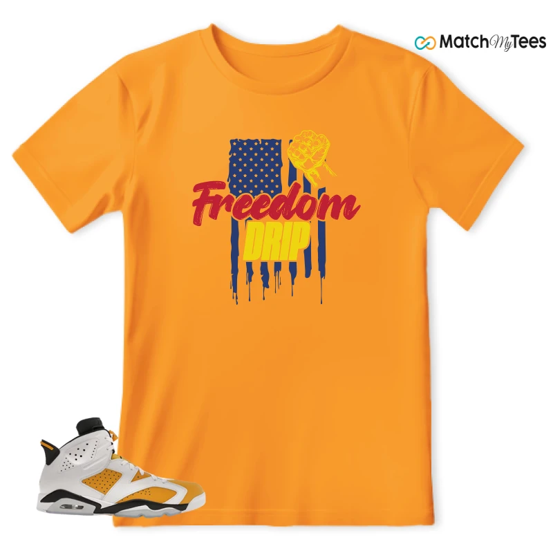 NIKE AIR JORDAN 6 YELLOW OCHRE SNEAKER Matching Tees t-shirt