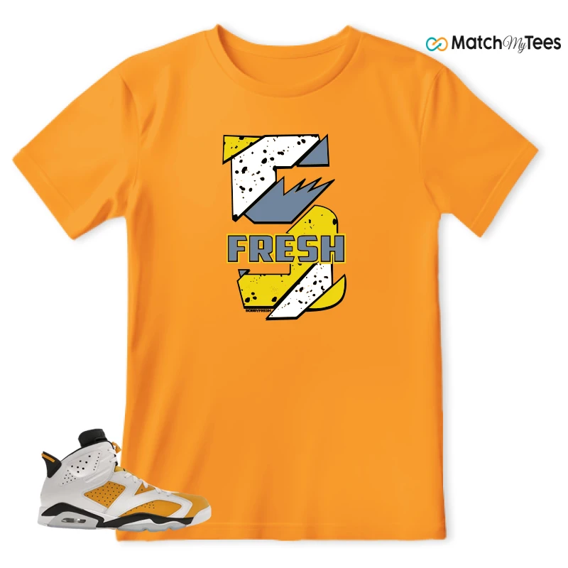 NIKE AIR JORDAN 6 YELLOW OCHRE SNEAKER Matching Tees t-shirt