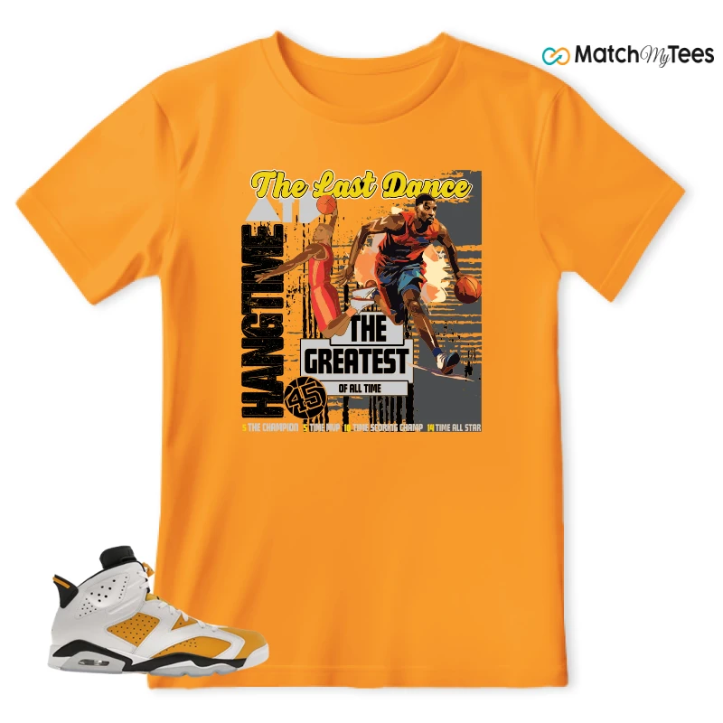 NIKE AIR JORDAN 6 YELLOW OCHRE SNEAKER Matching Tees t-shirt
