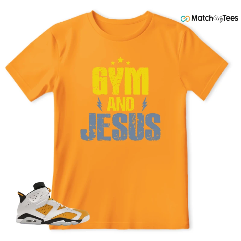 NIKE AIR JORDAN 6 YELLOW OCHRE SNEAKER Matching Tees t-shirt