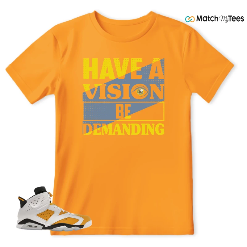 NIKE AIR JORDAN 6 YELLOW OCHRE SNEAKER Matching Tees t-shirt