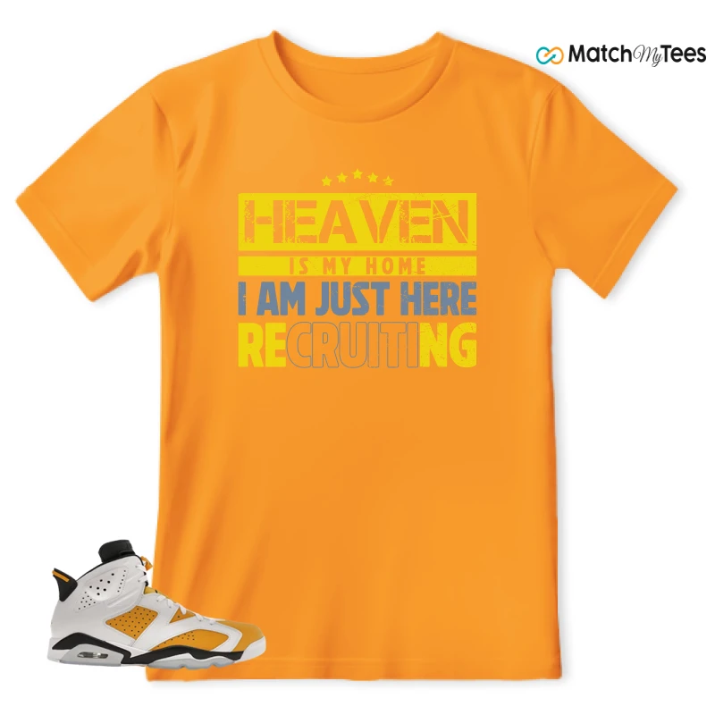 NIKE AIR JORDAN 6 YELLOW OCHRE SNEAKER Matching Tees t-shirt