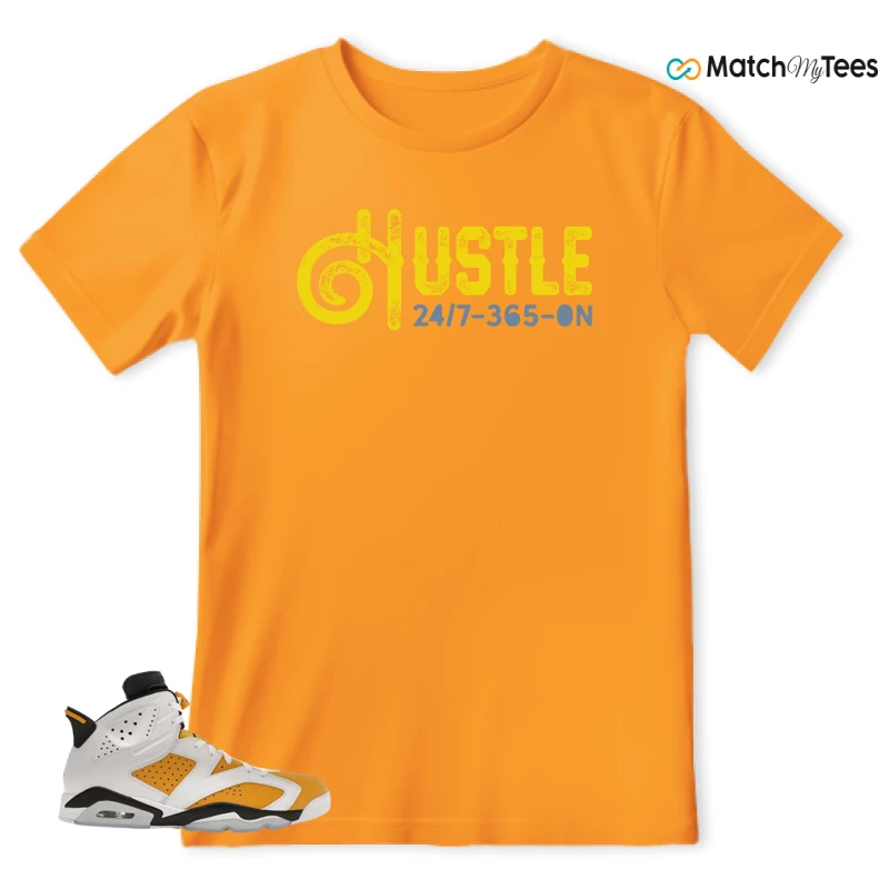 NIKE AIR JORDAN 6 YELLOW OCHRE SNEAKER Matching Tees t-shirt