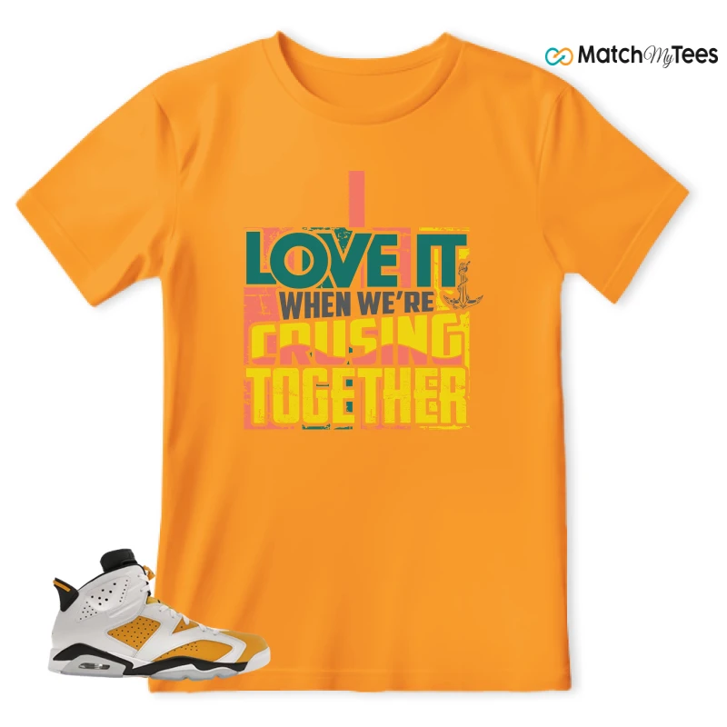 NIKE AIR JORDAN 6 YELLOW OCHRE SNEAKER Matching Tees t-shirt