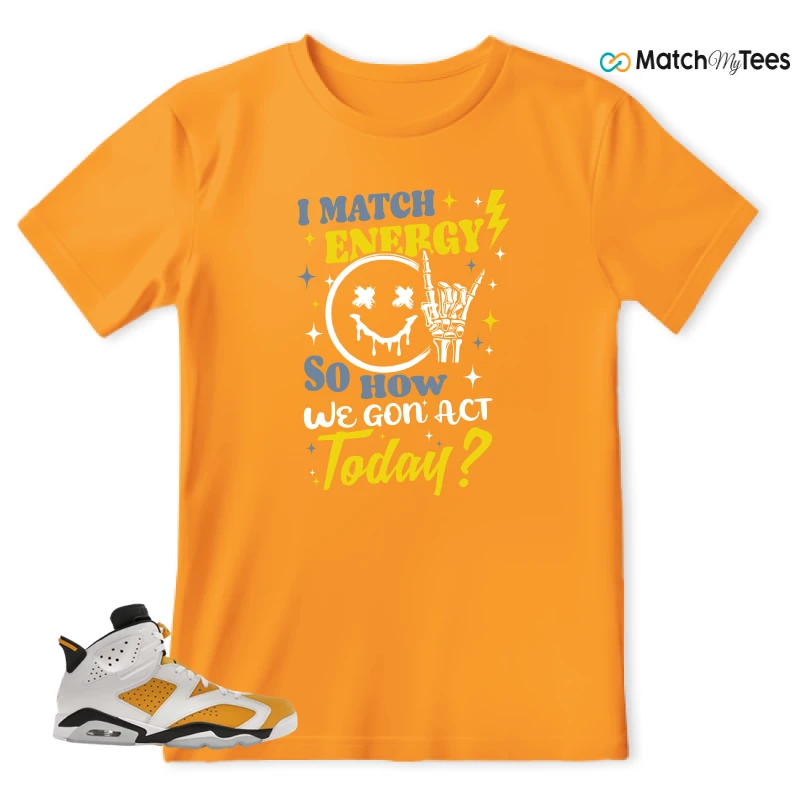 NIKE AIR JORDAN 6 YELLOW OCHRE SNEAKER Matching Tees t-shirt