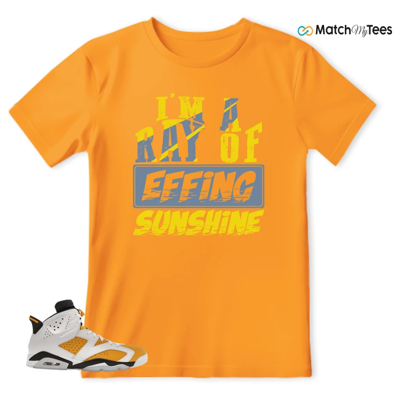 NIKE AIR JORDAN 6 YELLOW OCHRE SNEAKER Matching Tees t-shirt