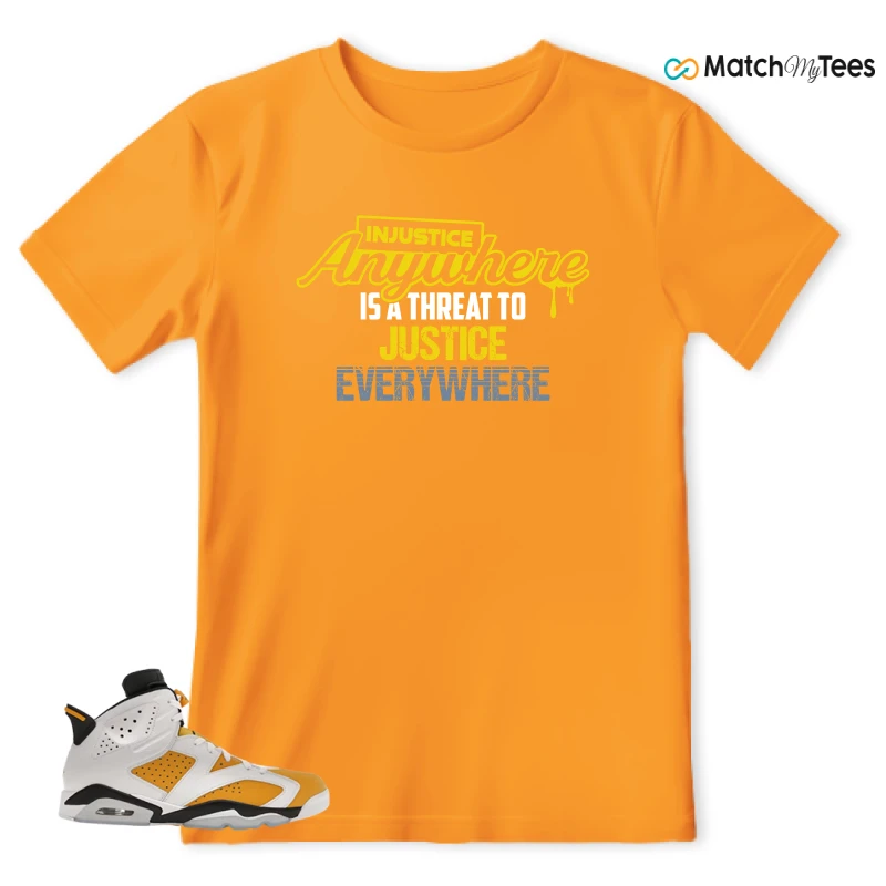 NIKE AIR JORDAN 6 YELLOW OCHRE SNEAKER Matching Tees t-shirt