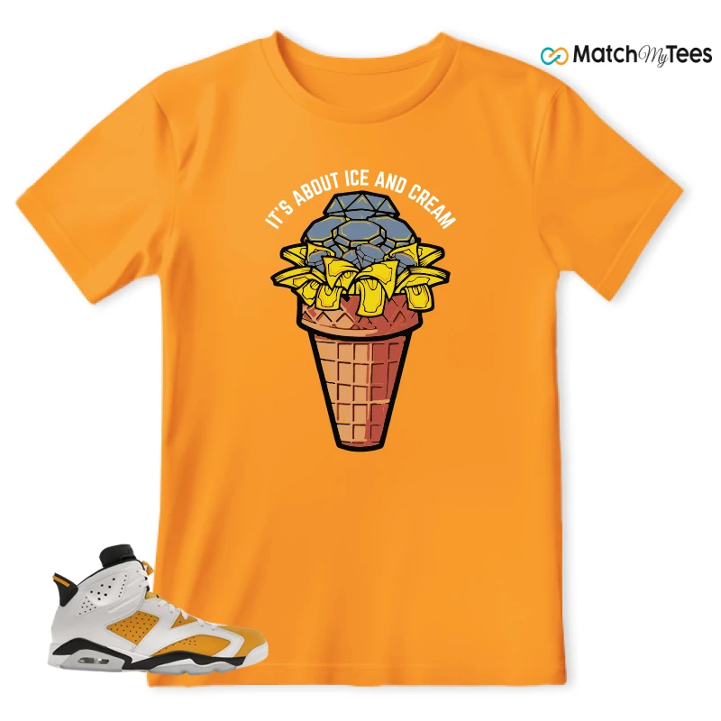 NIKE AIR JORDAN 6 YELLOW OCHRE SNEAKER Matching Tees t-shirt