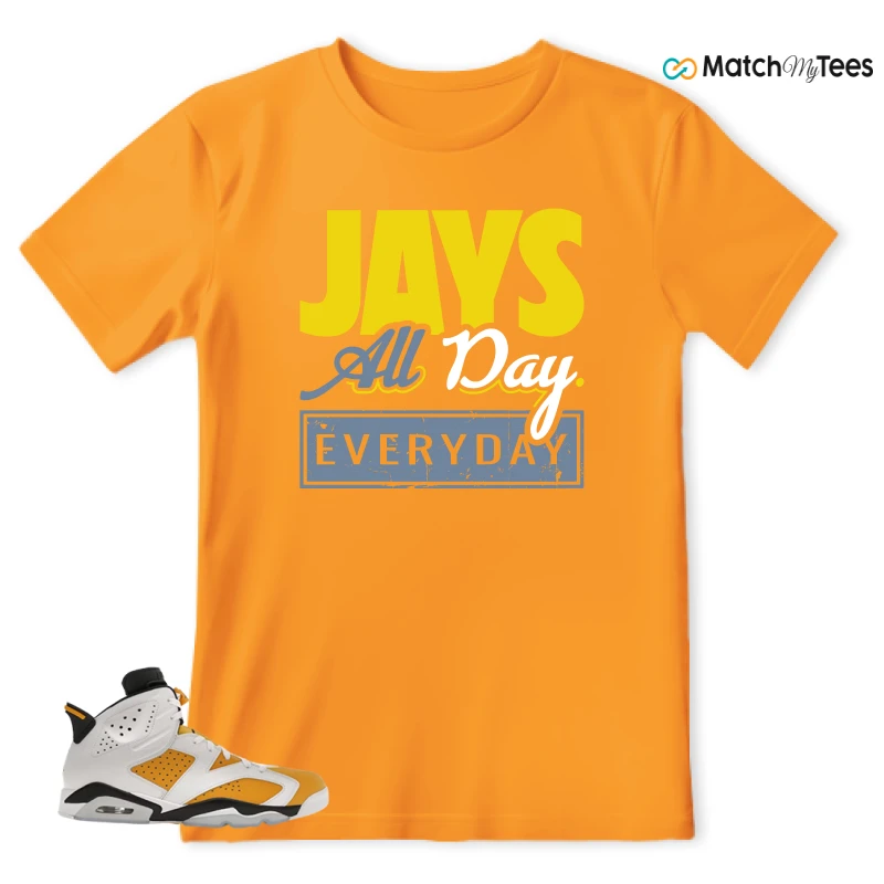 NIKE AIR JORDAN 6 YELLOW OCHRE SNEAKER Matching Tees t-shirt