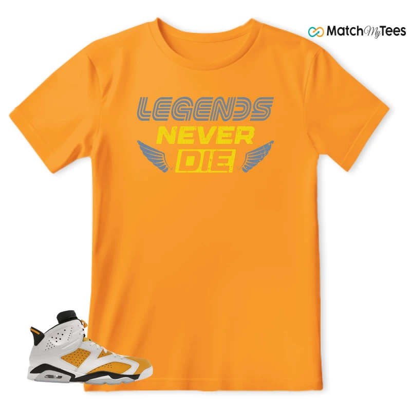 NIKE AIR JORDAN 6 YELLOW OCHRE SNEAKER Matching Tees t-shirt