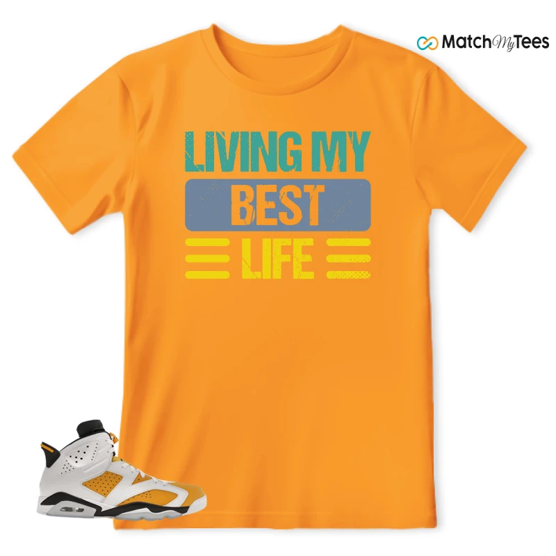 NIKE AIR JORDAN 6 YELLOW OCHRE SNEAKER Matching Tees t-shirt