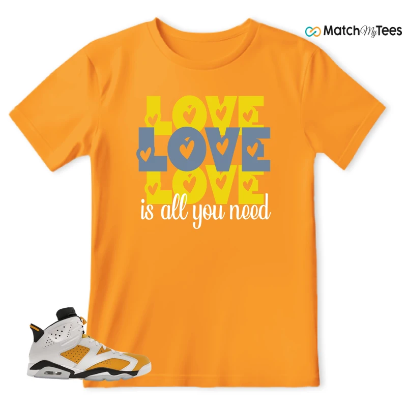 NIKE AIR JORDAN 6 YELLOW OCHRE SNEAKER Matching Tees t-shirt