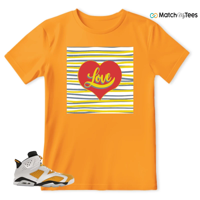 NIKE AIR JORDAN 6 YELLOW OCHRE SNEAKER Matching Tees t-shirt