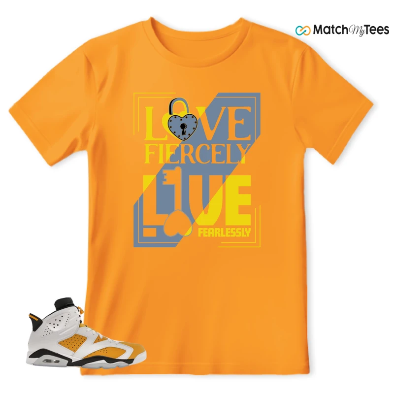 NIKE AIR JORDAN 6 YELLOW OCHRE SNEAKER Matching Tees t-shirt
