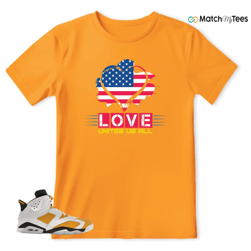 NIKE AIR JORDAN 6 YELLOW OCHRE SNEAKER Matching Tees t-shirt