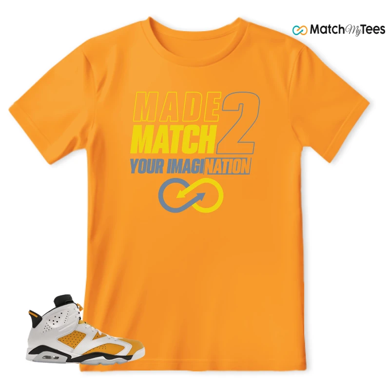 NIKE AIR JORDAN 6 YELLOW OCHRE SNEAKER Matching Tees t-shirt