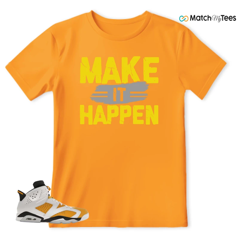 NIKE AIR JORDAN 6 YELLOW OCHRE SNEAKER Matching Tees t-shirt