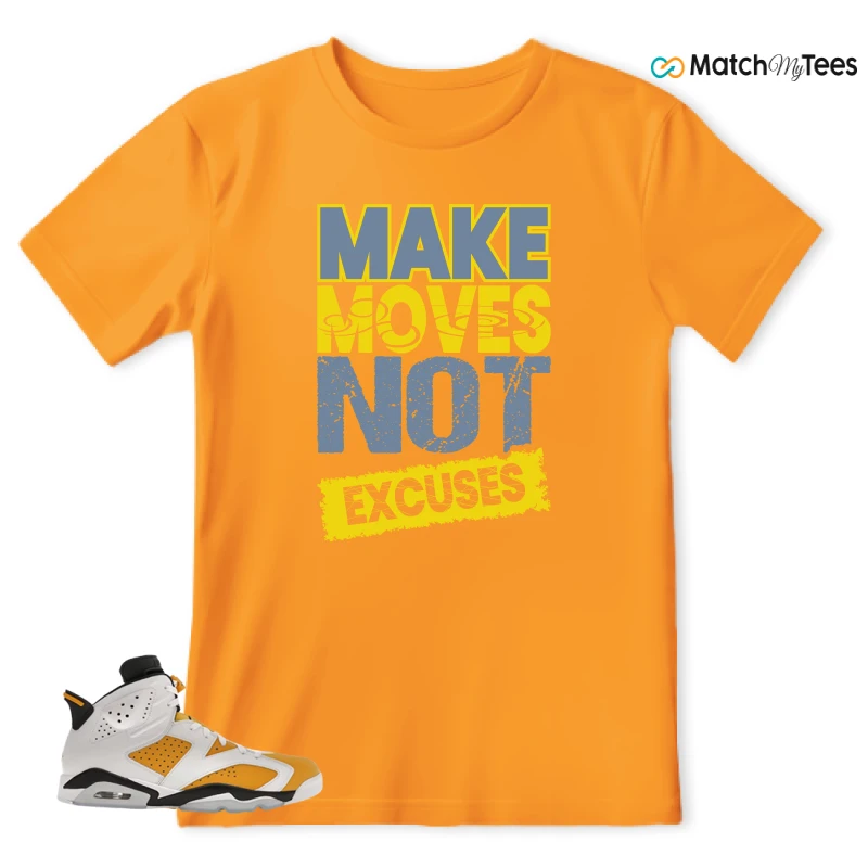 NIKE AIR JORDAN 6 YELLOW OCHRE SNEAKER Matching Tees t-shirt