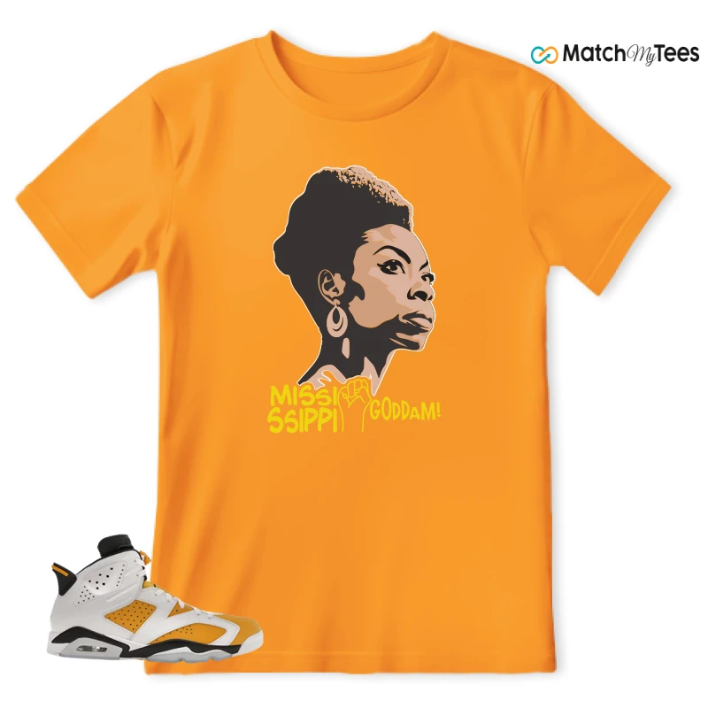 NIKE AIR JORDAN 6 YELLOW OCHRE SNEAKER Matching Tees t-shirt