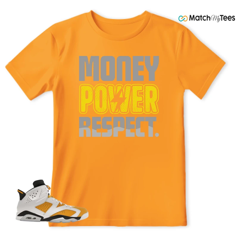 NIKE AIR JORDAN 6 YELLOW OCHRE SNEAKER Matching Tees t-shirt
