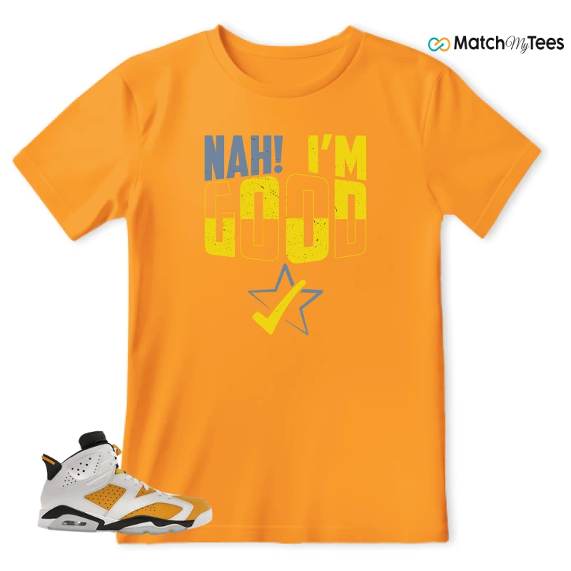 NIKE AIR JORDAN 6 YELLOW OCHRE SNEAKER Matching Tees t-shirt
