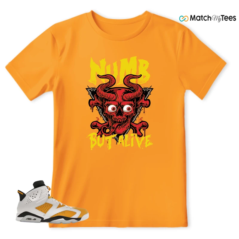 NIKE AIR JORDAN 6 YELLOW OCHRE SNEAKER Matching Tees t-shirt