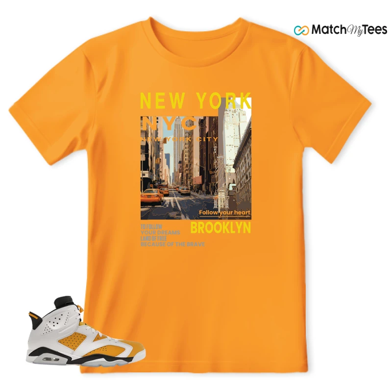 NIKE AIR JORDAN 6 YELLOW OCHRE SNEAKER Matching Tees t-shirt