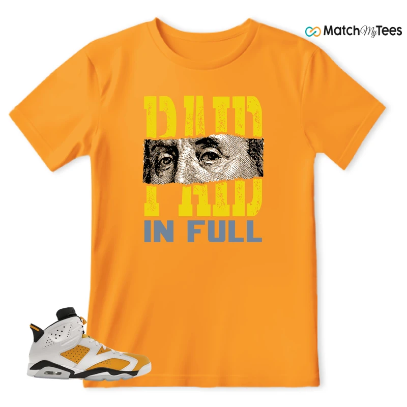 NIKE AIR JORDAN 6 YELLOW OCHRE SNEAKER Matching Tees t-shirt