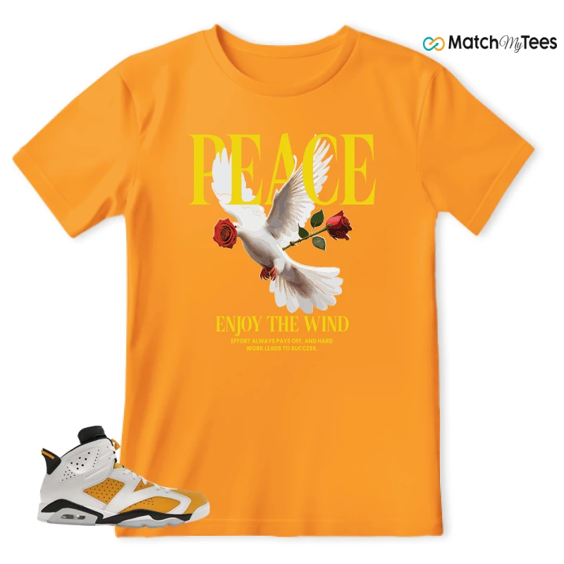 NIKE AIR JORDAN 6 YELLOW OCHRE SNEAKER Matching Tees t-shirt