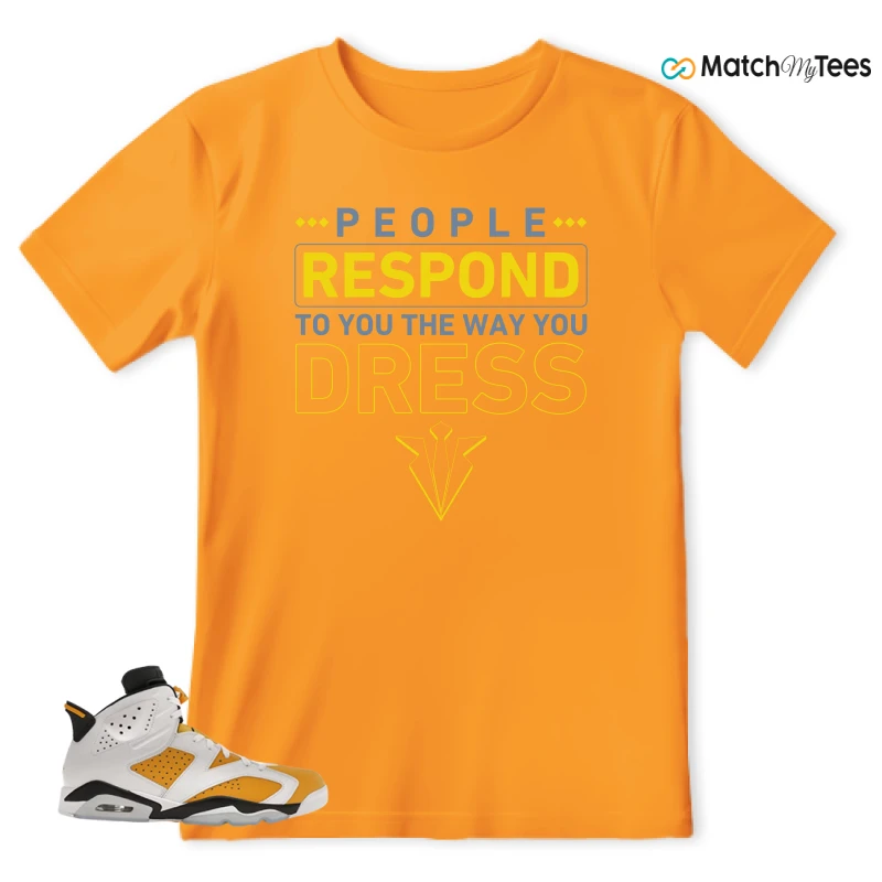 NIKE AIR JORDAN 6 YELLOW OCHRE SNEAKER Matching Tees t-shirt