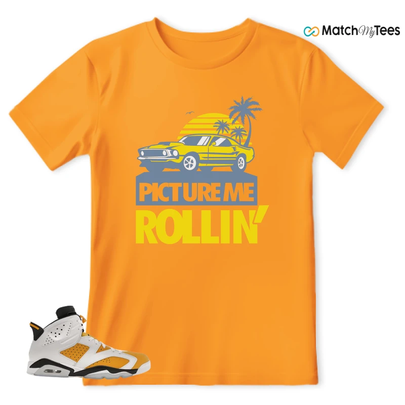 NIKE AIR JORDAN 6 YELLOW OCHRE SNEAKER Matching Tees t-shirt