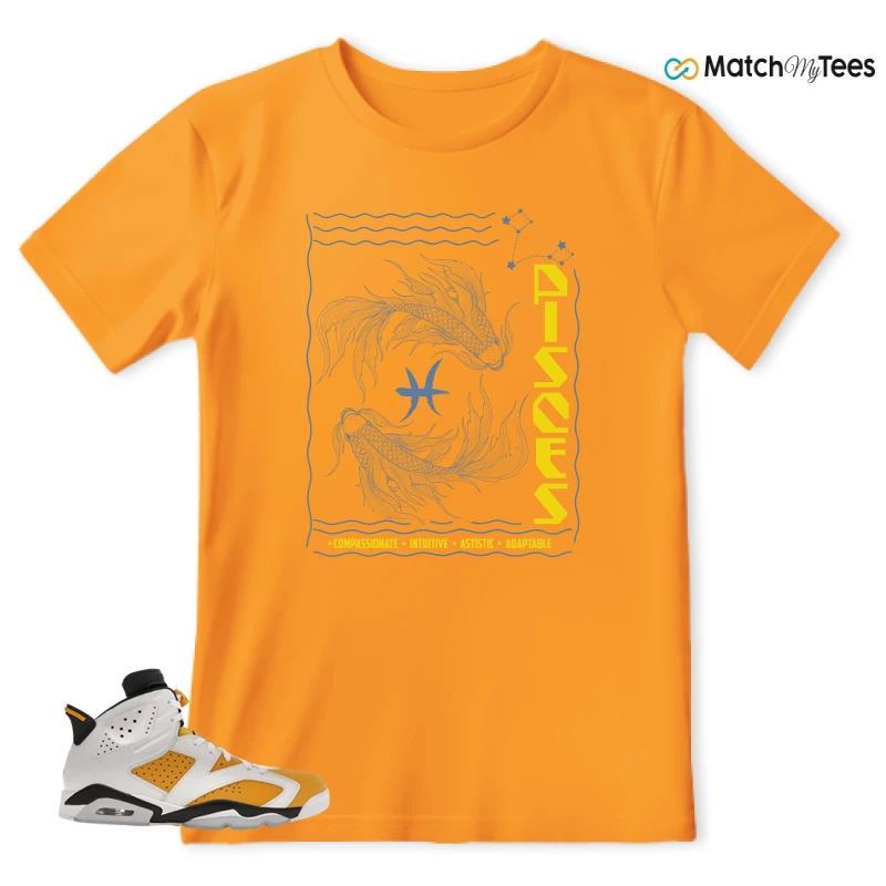 NIKE AIR JORDAN 6 YELLOW OCHRE SNEAKER Matching Tees t-shirt