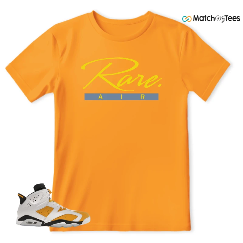 NIKE AIR JORDAN 6 YELLOW OCHRE SNEAKER/WHITE/YELLOW OCHRE-BLACK matching T-shirt